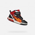 GEOX ΑΓΟΡΙ  SNEAKERS  J569CC 05411 C0048 ΜΑΥΡΟ ΚΟΚΚΙΝΟ